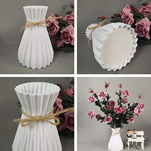 Vase Dekorativ vase til bryllupper, festivaler og fester 17 * 10 * 7cm hvid 2 stk White