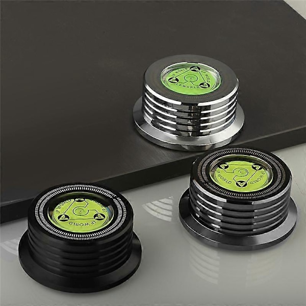 Universal 60Hz LP Vinyl Skivspel Skivtallrik Stabilisator med Nivå Aluminiumlegering Viktklämma Svart
