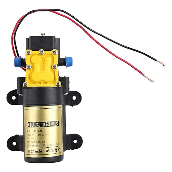 12v 8l/min Stor strømningshastighet Landbruks Elektrisk Vannpumpe Høytrykks Membranpumpe For Vannsprøyte Bilvask Drop Ship