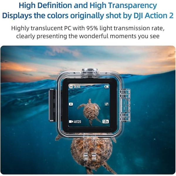45M Vattentätt Undervattenshus för DJI Osmo Action 2 Dykning