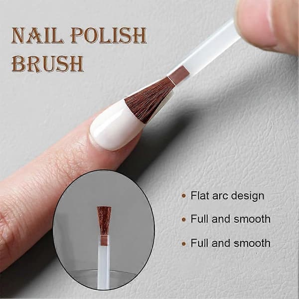Engangs neglelakbørste til 15 ml neglelakflaske erstatningsbørste brun Brown flat head