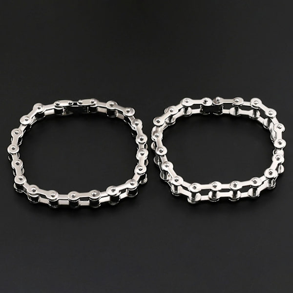 Länkkedja Slät Herr Armband Rostfritt Stål Motorcykel Cykel Stil Armband Smycken Tillbehör Black white 1