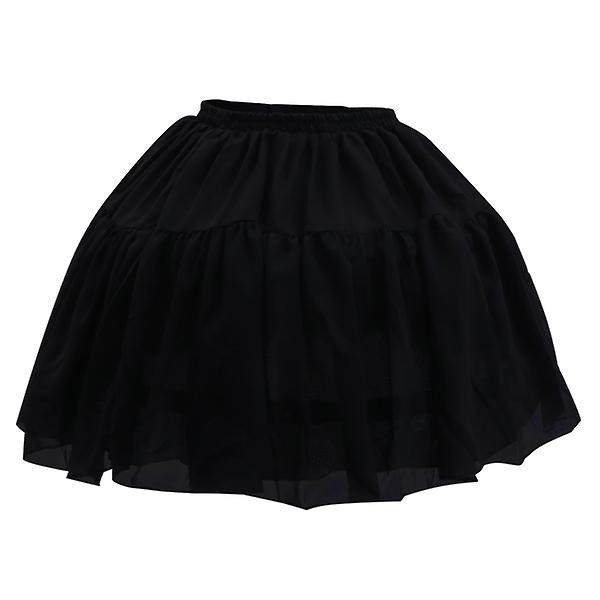 1 Stk Kjole Underskjørt Justerbar Petticoat Skjørt Lolita Petticoat (sort)