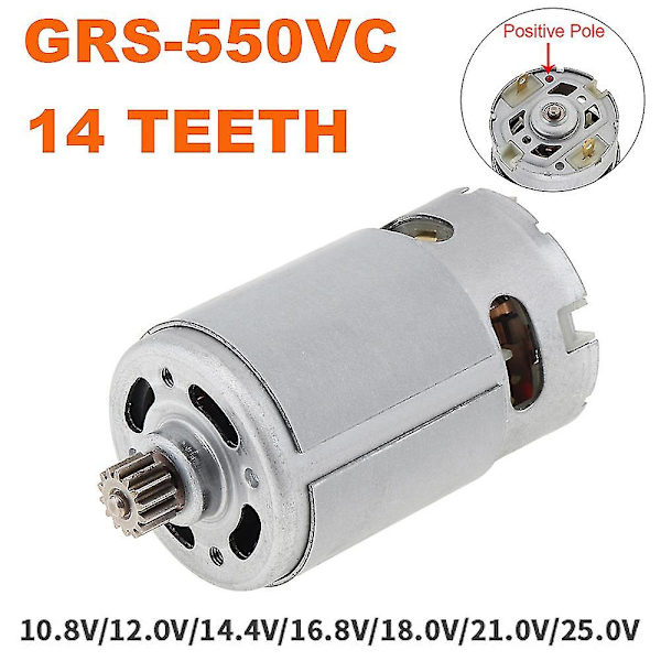 Grs550vc 14 hampainen DC-moottori 21500-29000rpm litiumporakoneen moottori DC 21v ladattavaan sähkösahaan