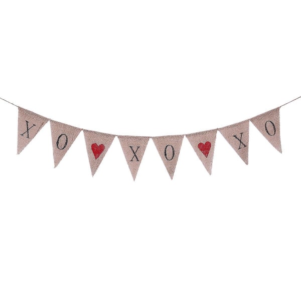 2 Meters Xoxoxo Letter Valentine's Day Bunting Banners Pennant Flags Romantic Wedding Garland Decorations Bridal Shower Marriage Proposal Engagement P