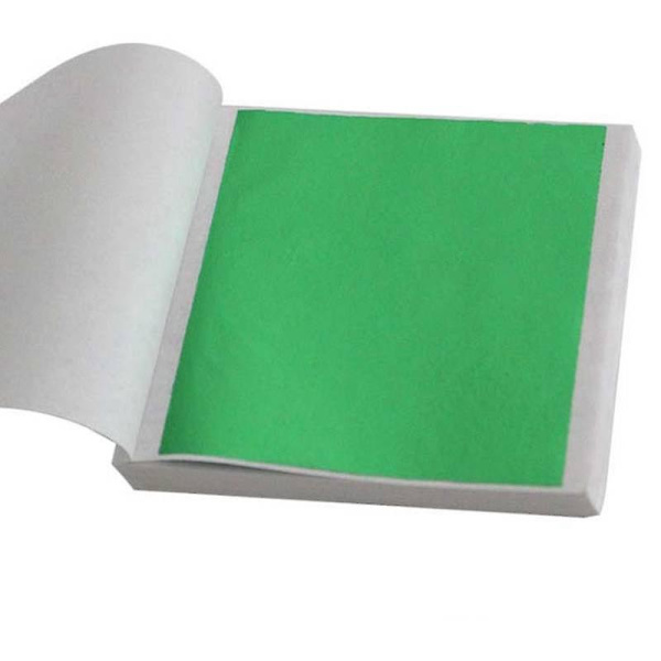 100 st/set 24k guldbladsark för konst hantverk design förgyllning inramning skrot GREEN