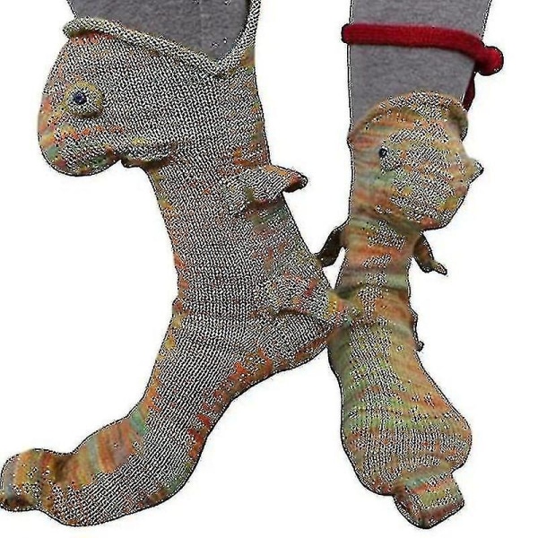 Strikkede krokodille sokker Dyresokker Strikkede Nyheter Vinter Varme Julegave S Chameleon Socks