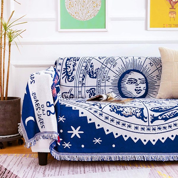 Boho vevd teppe, vendbart bomullsbohem-tapet