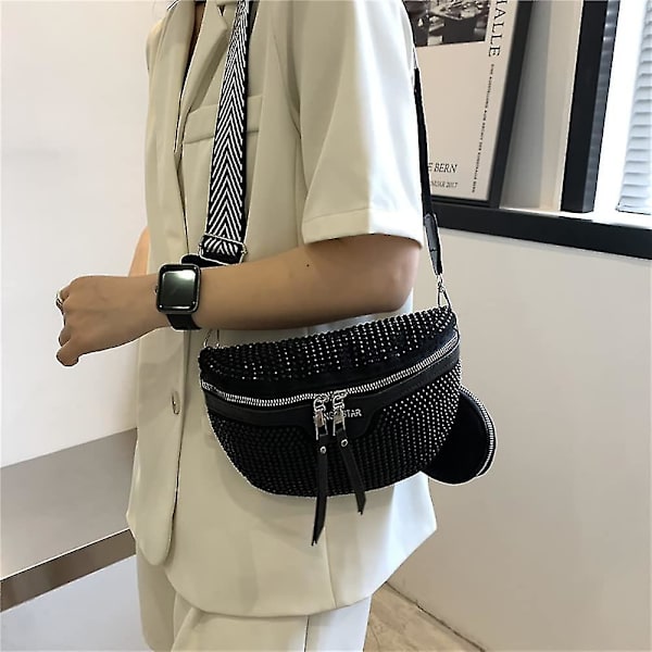 Dame Iave Crossbody Taske Bred Rem, Dame Iave Læder Bæltetaske Med Pung