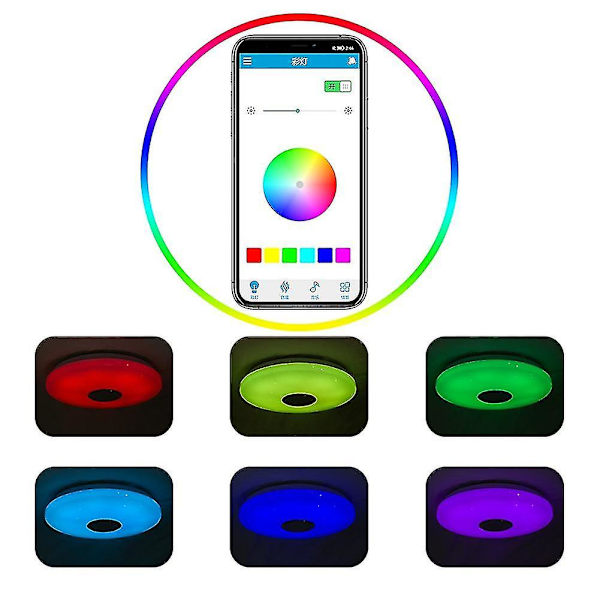 Led-taklamper Hjemmeappkontroll Bluetooth Musikklys 260x70mm