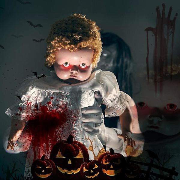 12-pack Halloween-halvögon rekvisita - Plast ihåliga halvögon för läskig inredning