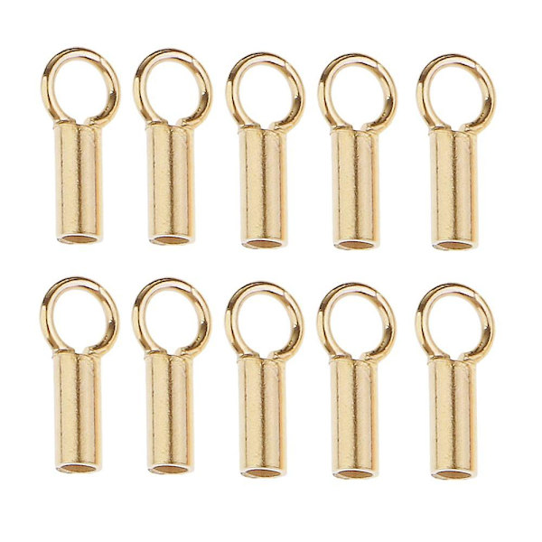 10 st 925 Sterling Tube Crimp Pärlor Hatt Fynd Smycken Guld