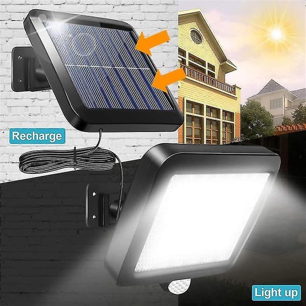 Solcellslampa för vägg utomhus med rörelsesensor 56 LED