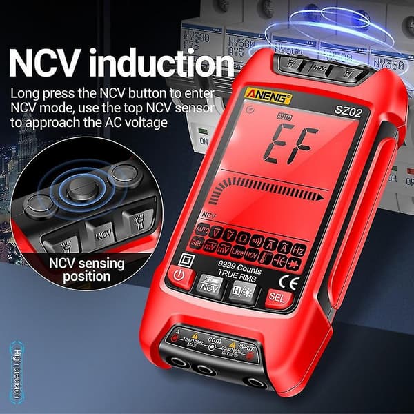 Smart Digital Multimeter True Auto Elektrisk Kapasitans Meg