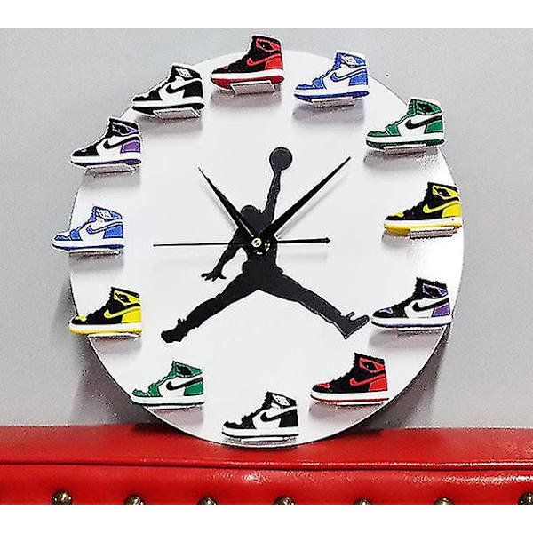 Aleko Aj Klokke Basketball Rekvisita 3d Tredimensjonal Skoform Aj1-12 Generasjon Veggklokke Liten Aviator Sko Jordan Klokke