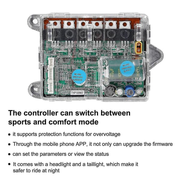 BT Elektrisk Løbehjul Motherboard Controller med Accelerator, Digitale For- og Baglygter