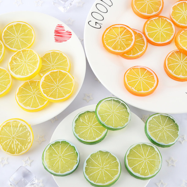 15 kpl 2 tuuman keltaisia keinotekoisia sitruunankuoria kodin ja juhlien koristeluun Yellow lemon slices 15