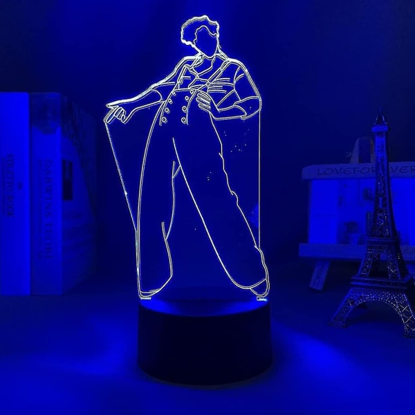 Harry & Styles 3d Illusion Lampe 16 Farger Skiftende Rgb nattbordslampe med fjernkontroll og berøringssensor for fans Bursdagsgave