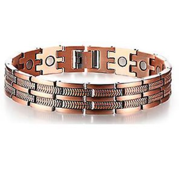 Herrar ren koppar magnetisk terapi armband lindra artrit karpaltunnel smärta förbättra kroppens fysiologiska magnetfält