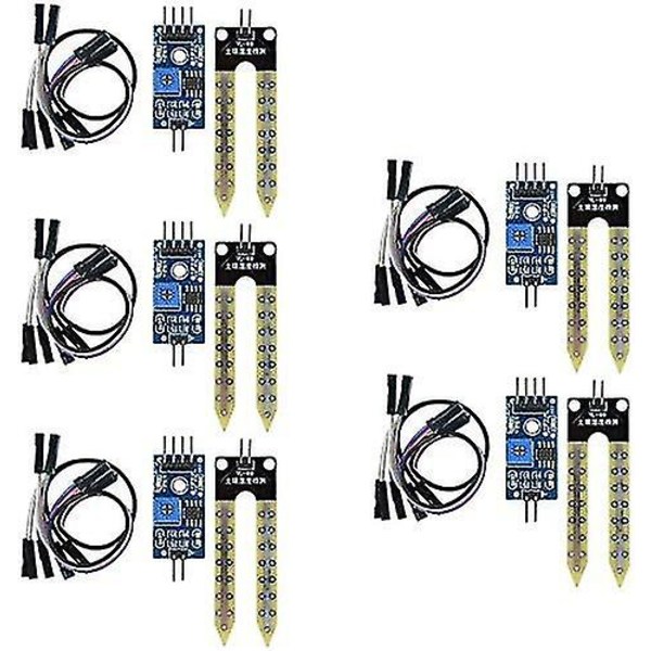 5 kpl Maaperän kosteusmittari Kosteuden tunnistus Veden tunnistinmoduuli Yl-69-anturi ja Hc-38-moduuli Arduinolle