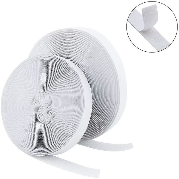 Ctmw Velcro Tape Self-adhesive 25m Extra Strong, Double-sided Adhesive With Velcro 20mm Wide Self-adhesive Adhesive Pad