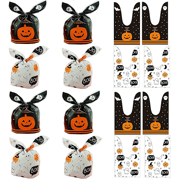 150 stk. Halloween plastikposer slikposer orange græskar