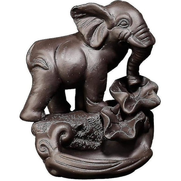 Elephant Incense Holder With 20pcs Backflow Incense Cones, Asia Ceramic Incense Holder Backflow