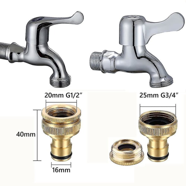 Havehane Messing Vandhane Connector, 1/2 Tomme Og 3/4 Tomme 2-i-1