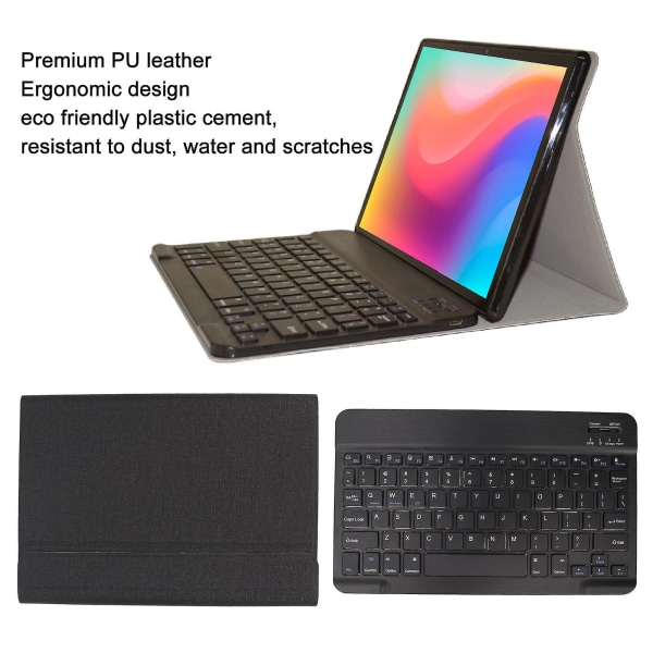 Trådløst tastatur i PU-læder, vandtæt, ergonomisk design, tablettastatur med etui til M40plus P40hd P30s