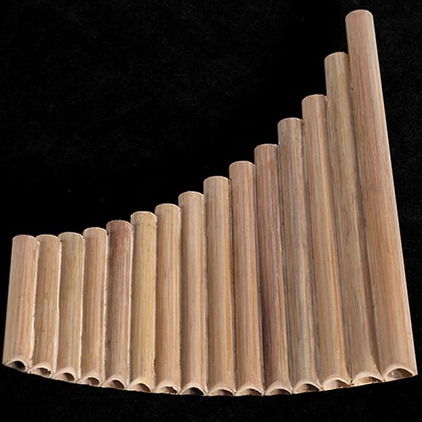 Panfløyte 15 rør Naturlig bambus Blåseinstrument Panpipe G Key Panpipe Håndlaget treblåseinstrument Folk Instrumentos