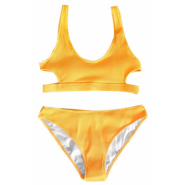 Dametøj Bikini Badedragt Udsnit Lav Talje Todelt Badetøj (XXL)