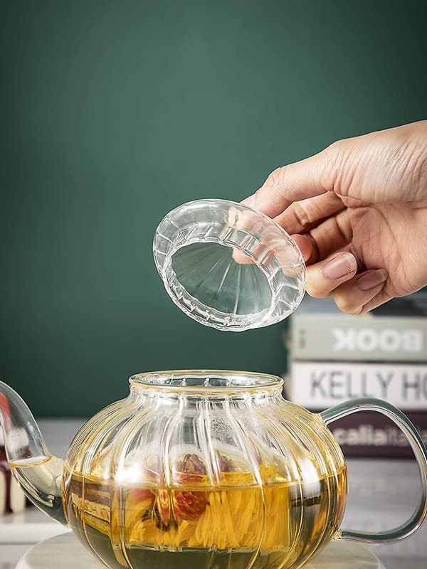 Glas Tekande med Infuser Græskar Design (600ml Græskar Tekande)