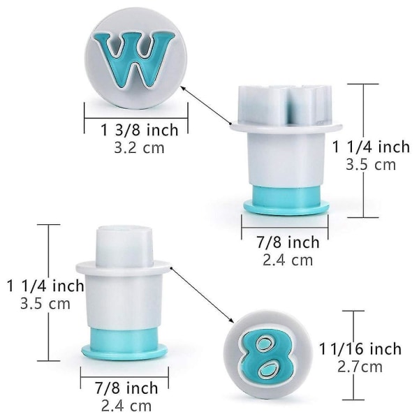 36 stk bokstav alfabet nummer stemplet kakeform kutter former bursdag