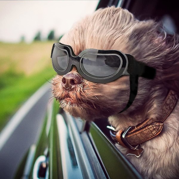 Koiran aurinkolasit Koiran suojalasit, UV-suoja Tuulensuoja pölysuojaus Sumusuoja Lemmikkieläinlasit Silmiensuojaus Säädettävällä hihnalla Med