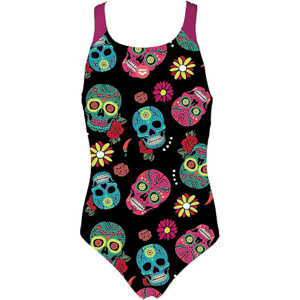 Flickans G Crazy Skulls Carnival Jr Swim Pro Back One Piece On