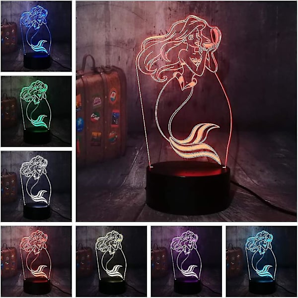 Kaunis Pieni Merenneito Lelut Prinsessa Ariel Rgb 3d Illu