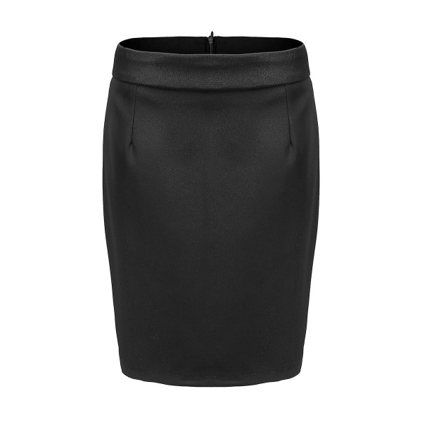 Yynuda dame 2-delt elegant kontor dame professionel kjole dobbeltradet forretningsdragt (blazer + nederdel) Black M