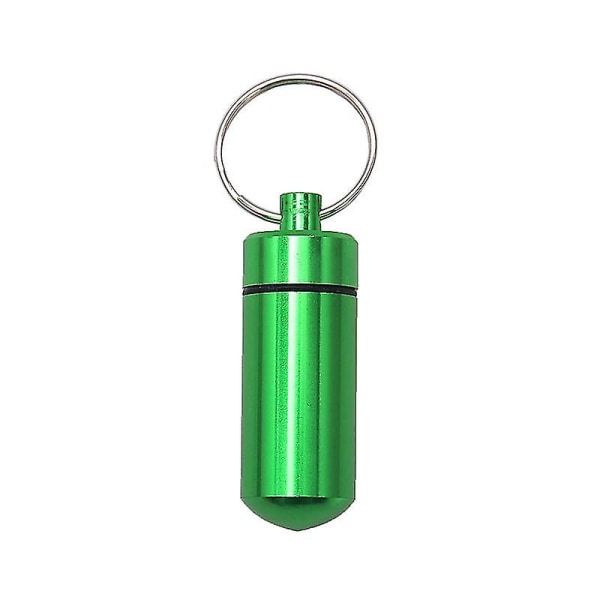 1 st Mini pillerfodral med nyckelring i aluminiumlegering Pillboxar med fickor Nyckelring Vattentät pillerbehållare Medicinhållare Shibaod