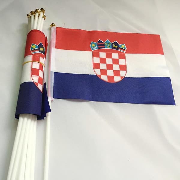 Zxz 100 stk Kroatiske håndflagger 14*21cm Polyester