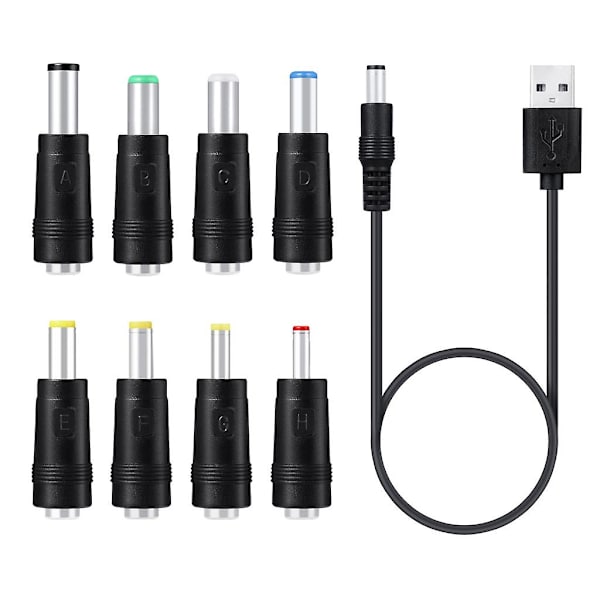 8in1 5v Usb To For Dc 5.5x2.1mm Plug Charging Cord For Fan Speaker Router Led La