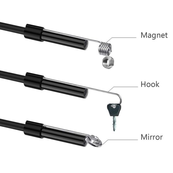 USB endoskop 3 i 1 boreskop 5,5 mm tunn vattentät inspektionskamera