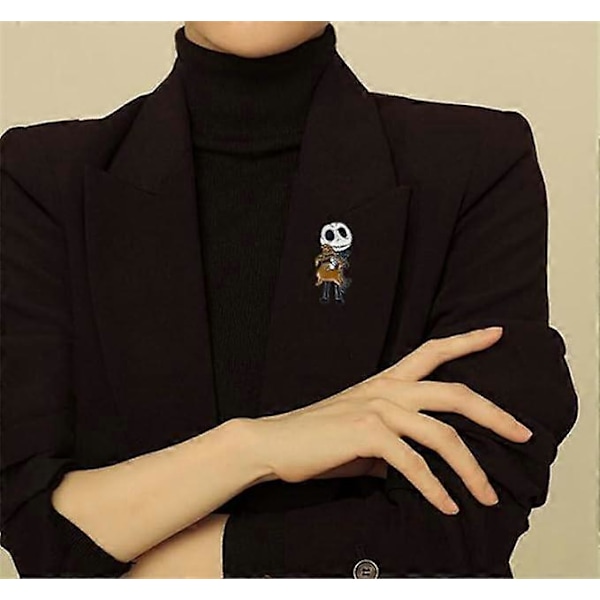 Gotisk Skjelett Emalje Pin Skull Badge Brosje Pin Jeans Denim Skjorte Veske Kul Smykkegave Til Venn