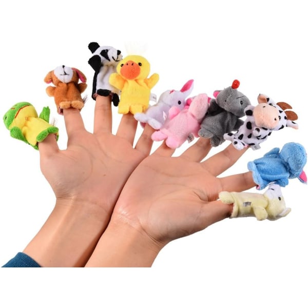 10 st mjuka plyschdjur fingerdockor set baby saga tid sammet djur stil för småbarn (10 st)