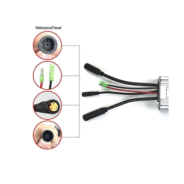 Elcykel Kt Controller 36v/48v500w 9-rörs Kt-22a Square Wave vattentät kontakt Styrenhet Cykling