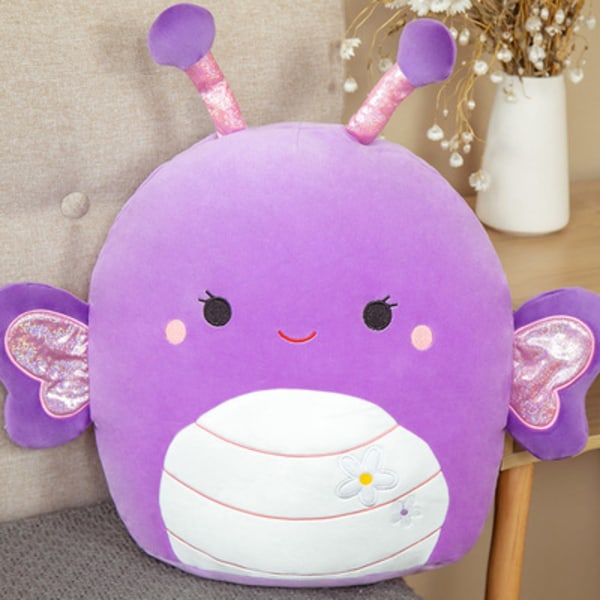 20 cm Squishmallow Kudde Plyschleksak ROSA HUND ROSA HUND purple butterfly