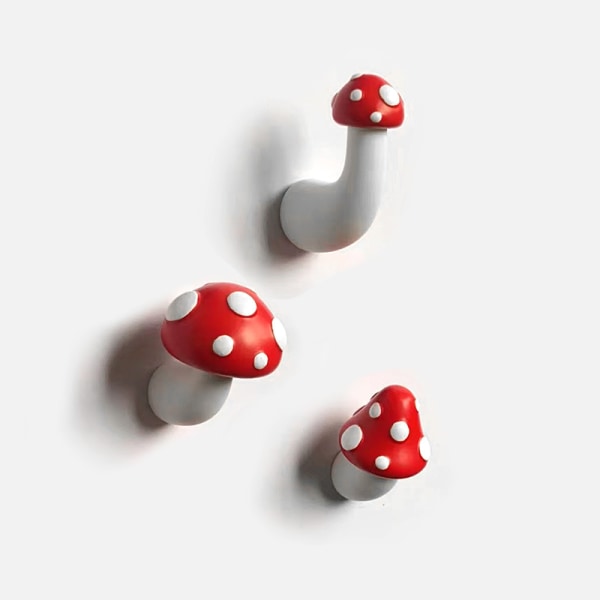 3PCS Resin Refrigerator Magnet Red Mushroom Fridge Magnet Plant Fridge Magnet fo