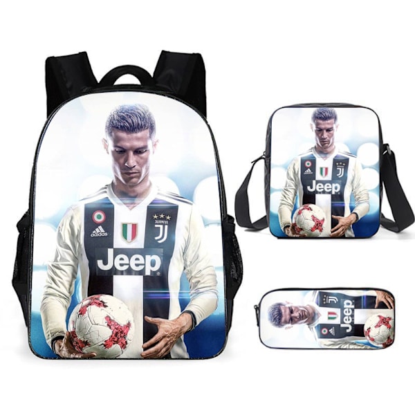 3 kpl/setti jalkapalloilija Lionel Messi reppu opiskelijan koululaukku X satchel