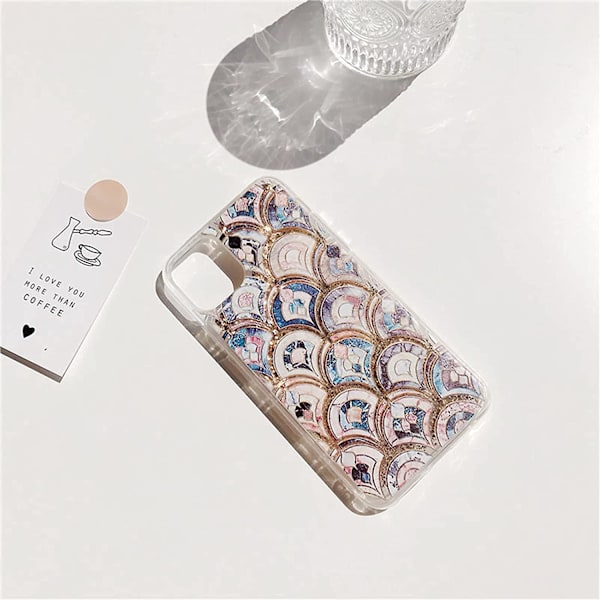 Luksus Glitter Quicksand Puhelimen Kuori Iphone 7 Plus 8 Plus Bling Mermaids Fish Scale Sparkle Shockproof Joustava Kansi