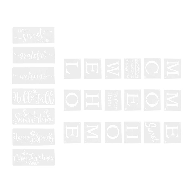 25 kpl Tervetuloa Piirustusstencilit Piirustusmalli DIY Tarvikkeet