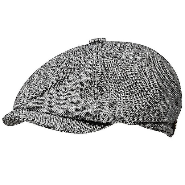 Sboy Hats Beret Hat Beanie Flat Hat Unisex Wild Octagonal Cap 8 Panel Wool Blend Gatsby Ivy Hat For Men Dark Gray